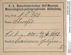 Etiketten zu Schwefel (NHMW-MIN-Al296)